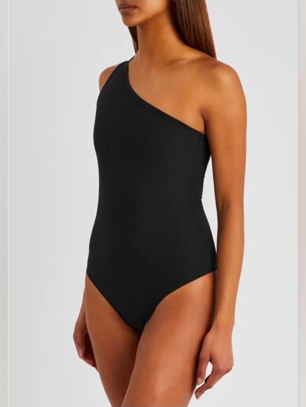 SPANX Suit Yourself Ribbed One Shoulder Bodysuit in Classic Black Sz Large
